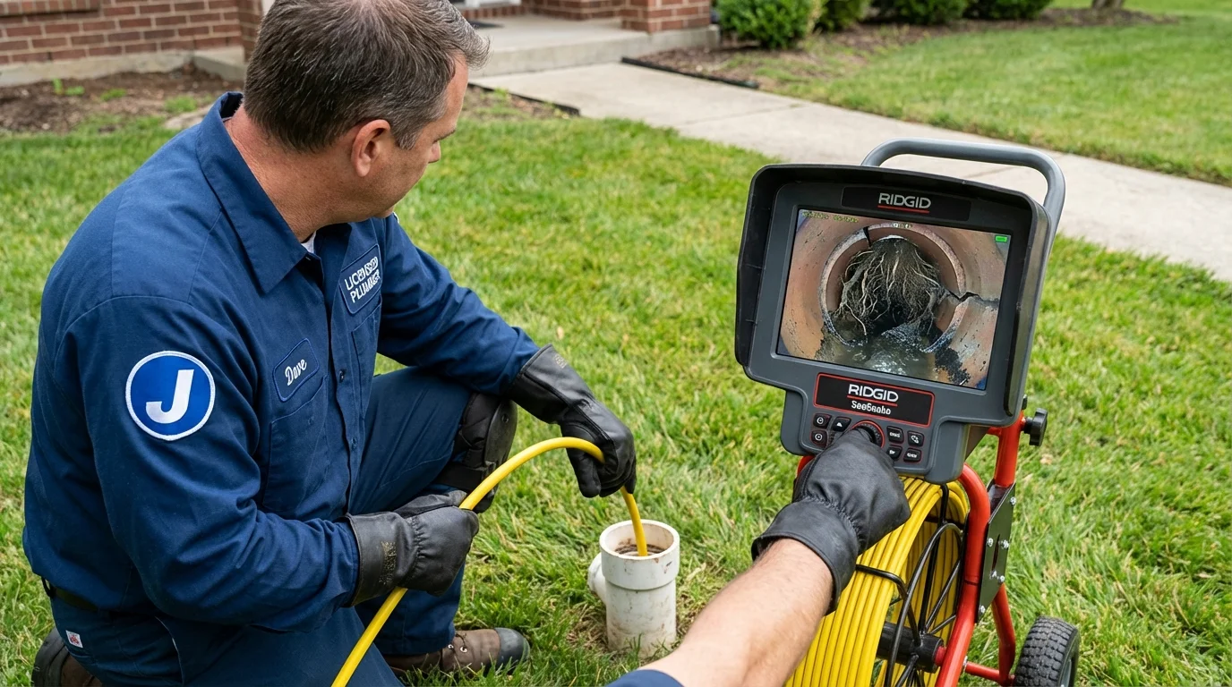 Sewer camera inspection being performed by Johns Plumbing LLC in Keeseville